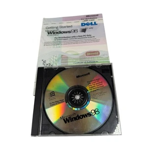 MICROSOFT WINDOWS 98 Full Version Booklet Install Disc Product Key Vintage Dell - Picture 1 of 5