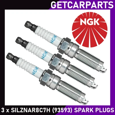 NGK SILZNAR8C7H Spark Plug X3 For Ford Fiesta 2012 - 2024 1.0L - Image 1 of 4