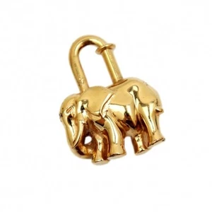 HERMES Cadena Elephant Charm Bag Padlock 1997 Limited Edition GP Gold - Bild 1 von 6