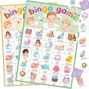 Baby Shower Bingo Spiel - zweisprachige Englisch Spanisch Karten für 24...  - Bild 1 von 7