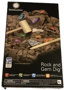 Smithsonian Rock & Gem Dig Set Science Kit w/ Tools Ages 8+ Open Box 2017 - Picture 1 of 4