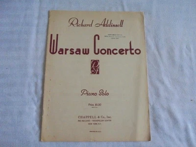 1942 Richard Addinsell Warsaw Concerto Piano Solo Sheet Music  - Image 1 of 2