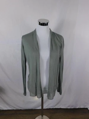 Max Studio Sweater Womens Medium Sage Green Open Front Cardigan Linen Blend - Image 1 of 4