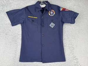 Boy Scouts of America Cub Scouts Shirt Youth Medium Navy Uniform Short Sleeve - Picture 1 of 15