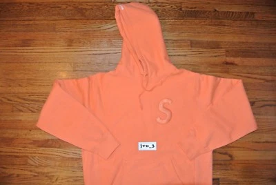 NEW SUPREME FW17 TONAL S LOGO HOODED SWEATSHIRT MEDIUM BRIGHT ORANGE box nas - Image 1 of 4