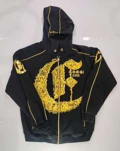 COOGI Full Zip Mens Sweater Jacket Hoodie Size Large Black Gold The Darkness EUC - Picture 1 of 12