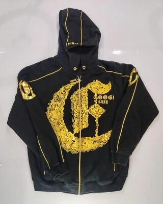 COOGI Cremallera Completa Para Hombres Suéter Chaqueta con Capucha Talla Grande Negro Dorado La Oscuridad Usado en Excelente Condición Foto 1 de 4
