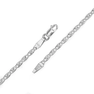 14k White Gold Valentino Chain 16 Inches Solid Necklace 2.0 MM - Picture 1 of 6
