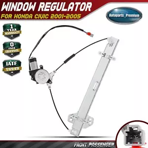 Front Passenger Power Window Regulator w/ Motor 2-Pins for Honda Civic 01-05 - Picture 1 of 10