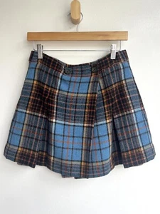 Vivienne Westwood Vintage Callas blau kariert Tartan Wolle Plissee Minirock 40/4 - Bild 1 von 6