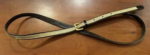 J. Crew Women’s Gold Glitter Shimmer Skinny Fashion Belt Sz Medium - Picture 1 of 7