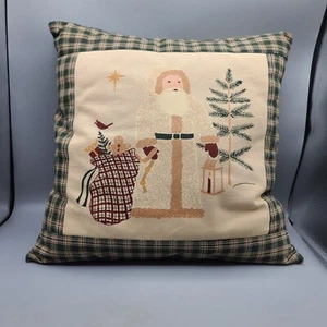 Alice's Cottage Santa Claus Plaid Christmas Pillow - Picture 1 of 10
