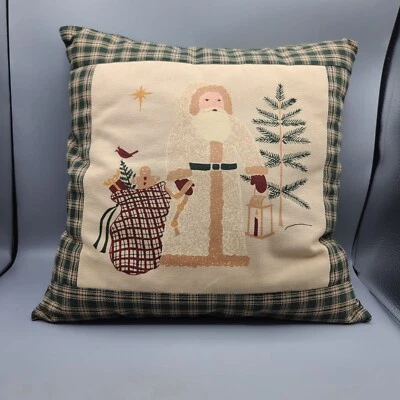 Alice's Cottage Santa Claus Plaid Christmas Pillow  - Image 1 of 4