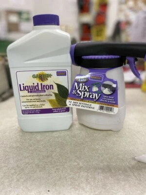 Bonide Hierro Líquido 32 OZ y Mezcla Automática y PAQUETE de Spray Foto 1 de 3