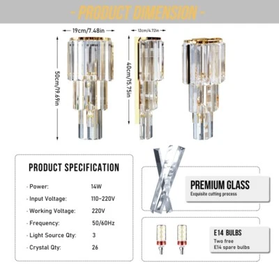 Außenleuchte Außenwandleuchte E27 Wandleuchte LED Wandlampe Außenlampe Kristall - Bild 1 von 4