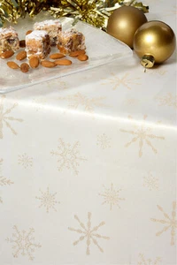 TOVAGLIA FIOCCO DI NEVE NATALE *crema e oro* PRANZO DI NATALE CENA BANCHETTO - Foto 1 di 2