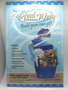 Progrssive Perfect Wrap Gift Basket Kit - Blue - Build Your Own Gift - Picture 1 of 3