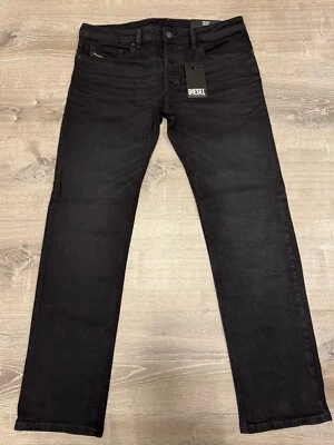 Pantalones de mezclilla Diesel Safado para hombre talla 36 x 32 calce regular pierna recta negros RM064 Foto 1 de 4