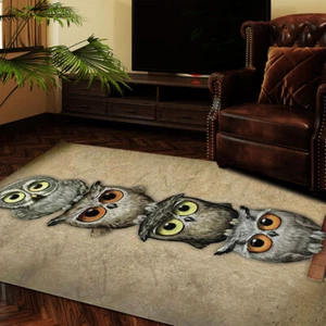 Big Eyed Cute Owl Thick And Soft Carpet Bedroom Decorative Rug Door Mat - Picture 1 of 8