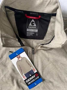 New! Gerry Men's Long Sleeve 1/4th Zip Tan Sz Large Free Shipping! - Picture 1 of 4