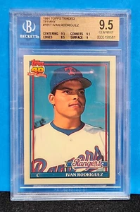 1991 TOPPS TRADED TIFFANY #101T IVAN RODRIGUEZ RC ROOKIE BGS 9.5 GEM MINT (BBMO) - Picture 1 of 2