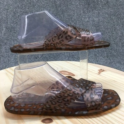 Sandalias Maurices para mujer 9 chanclas deslizables marrón punta abierta estampado de leopardo gelatina Foto 1 de 4
