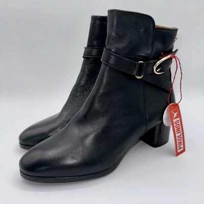 PIKOLINOS Calafat Bootie Women’s Size 6 EU 36 Black Leather Gold Buckle - Image 1 of 4