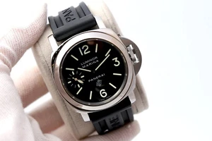 Panerai Luminor Marina PAM00005 44mm schwarzes Zifferblatt Stahlmechanik Herrenuhr - Bild 1 von 17