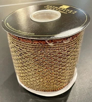 Katherine's Collection 4"x5 Yd Wired Copper Metallic Ribbon 05-550119 - Image 1 of 3