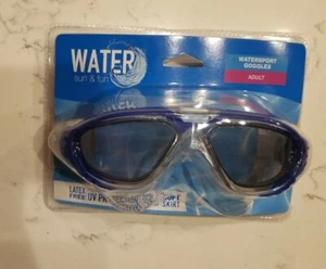 Water Sun & Fun Water Sport Goggles Latex Free UV Protection Adult Blue - Picture 1 of 1