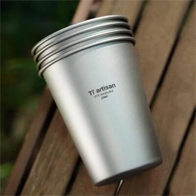 Taza de una sola pared de titanio puro 320 ml/10,8 oz taza de café té cerveza portátil al aire libre Foto 1 de 4
