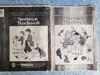 NORMAN ROCKWELL Cross Stitch Patterns COPY Four Ages of Love + Young Love Series - Image 1 of 4