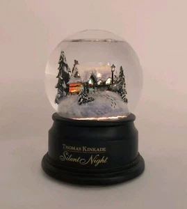 Thomas Kinkade Lighted Snow Globe ‘Silent Night’ Music Box Doesn't Work 2000 - Picture 1 of 6