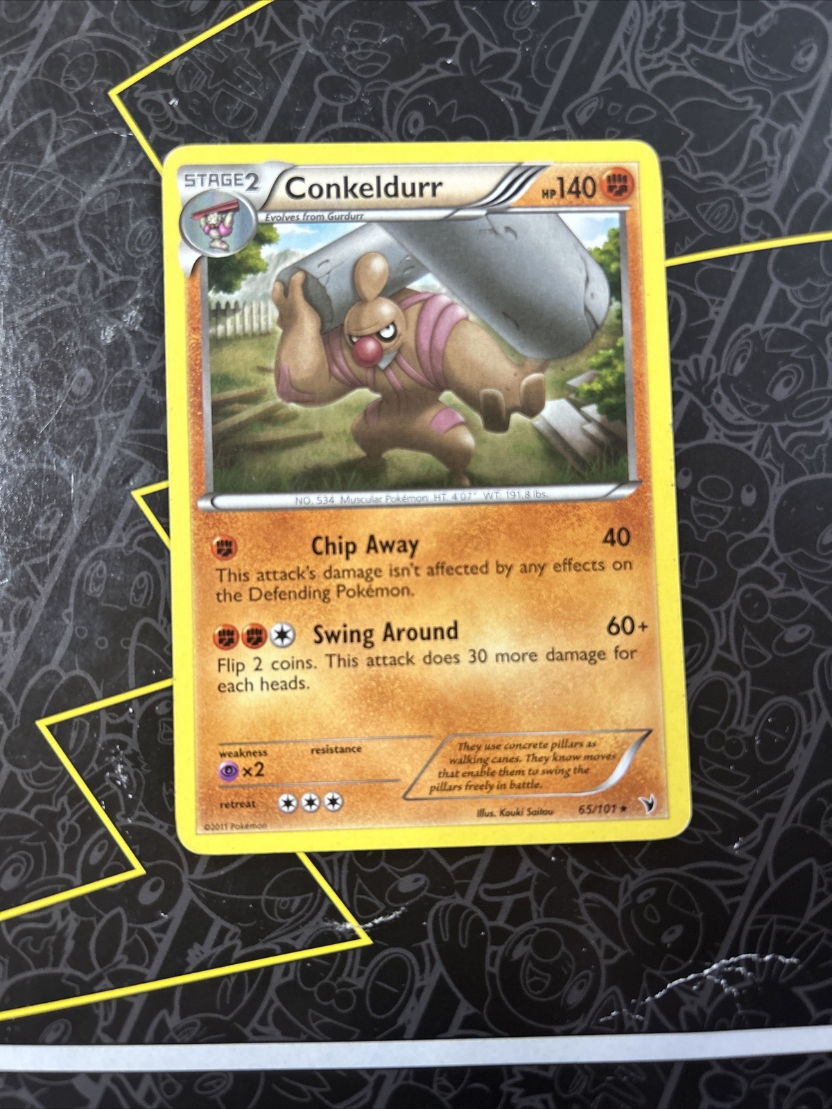 Pokemon Noble Victories Rare Card - Conkeldurr 65/101