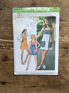 5511 How To Sew Mini Dress Pinafore Sz 10 Uncut Vintage Butterick Sewing Pattern - Picture 1 of 2