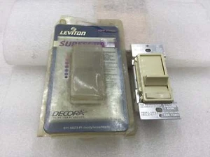 Leviton 611-6623-PI Dimmer SureSlide Singola Ganda Decora 600 Watt 120 VAC 3 Vie - Foto 1 di 8