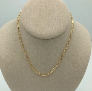 paper clip necklace Sterling Silver With Gold Plated - Picture 1 of 1
