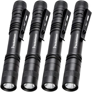 Pocketman 4 Pcs1000LM LED Penlight Flashlight Tactical Torch with Clip(13.3 CM) - Picture 1 of 7