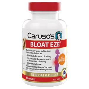 Caruso's Bloat EZE 60 Capsules Relieve Abdominal Bloating Flatulence Digestion - Picture 1 of 1