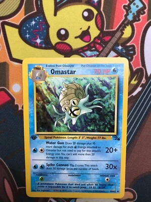 Omastar 1. Edition 40/62 Fossil englisch Pokemon Karten NM - Bild 1 von 2