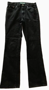LRL Lauren Jeans Co Pants Women's 4 Black Mid Rise Classic Bootcut Denim Casual - Picture 1 of 10