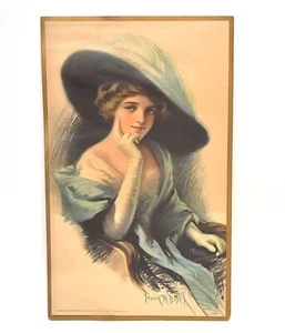 VINTAGE FRANK DESCH IN MEDITATION SWEET PRINT FROM PASTEL 1920'S 16 3/4 X 10 1/4 - Picture 1 of 4