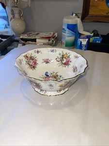 VTG Hammersley Howard Sprays Floral Bone China 11” Footed Bowl  England Trinket - Picture 1 of 7