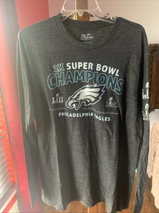 Philadelphia Eagles Majestic Threads Two-Time Super Bowl Champions Sky High Long - Picture 1 of 5