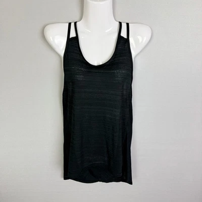 Черная тренировочная майка с крестовыми ремнями спортивная одежда без рукавов для активного отдыха - Изображение 1 из 4