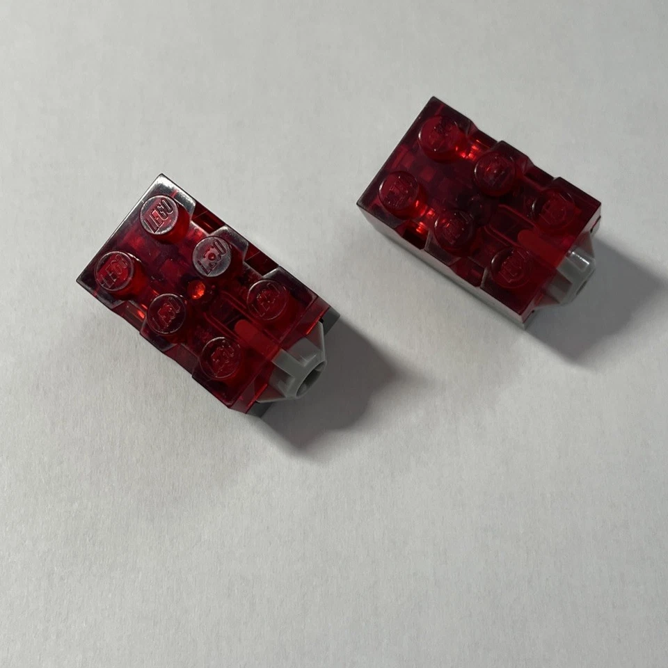 2x LEGO  Leuchtstein Electric Light Brick 2x3x1 1/3 With Trans Red Top 54930c01 - Bild 1 von 2