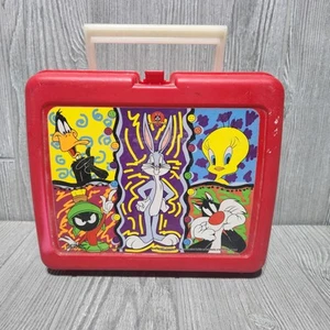 Vintage Looney Tunes 1997 Bugs Bunny Daffy Duck Marvin Sylvester Thermoskanne WB Lunchbox - Bild 1 von 8