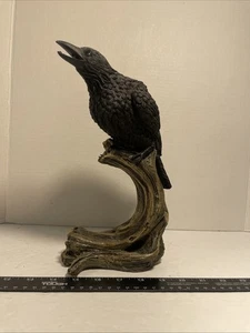 Ebros Gothic Rabe Statue Krähe Schnitzel Vogel sitzt auf einem Baum Figur 6" hoch - Bild 1 von 10