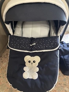 Trio Brevi Millestrade Blu Notturno Passeggino Portanfà Ovetto Borsa Usato - Foto 1 di 9