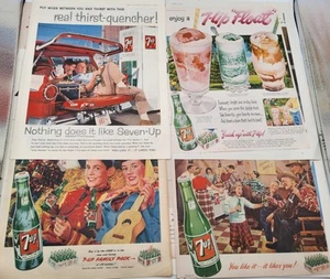 13 Vintage 1950s 7Up Fresh Up with Seven-Up Magazine Print Ads - Picture 1 of 9